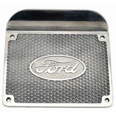 Ford Aluminum Step Plates, Polished, Oval Script, Pair