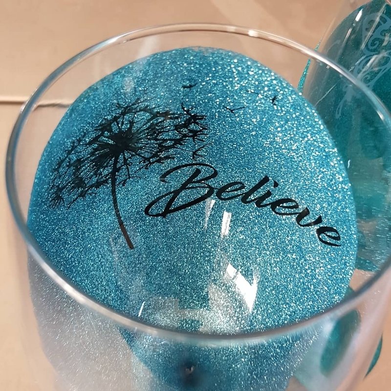 TEoTW Sparkle Wine Glasses w/ message inside