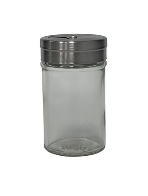 Spice Bottle Round Glass with stainless steel shaker lid