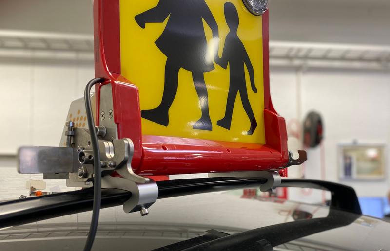 Complete set school sign fixing for Tesla Y roof rack