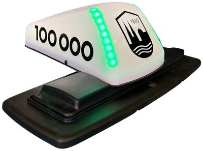 Aug 2019 - Pointguard designs new taxi roof signs for Uppsala Taxi