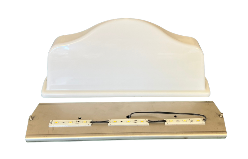 Toplight NO.s white, with fixed base plate and LED illumination