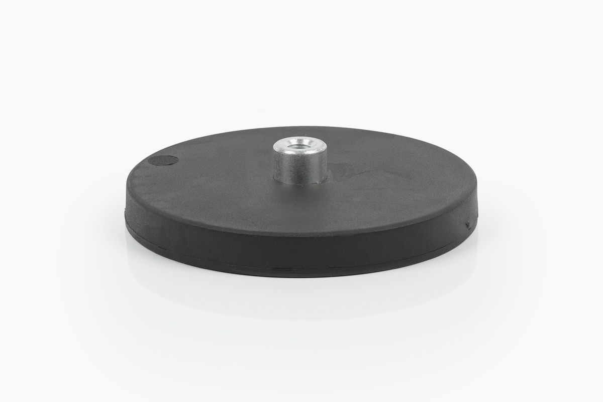 Round rubber coated Nd magnet (250N) with M5 thread
