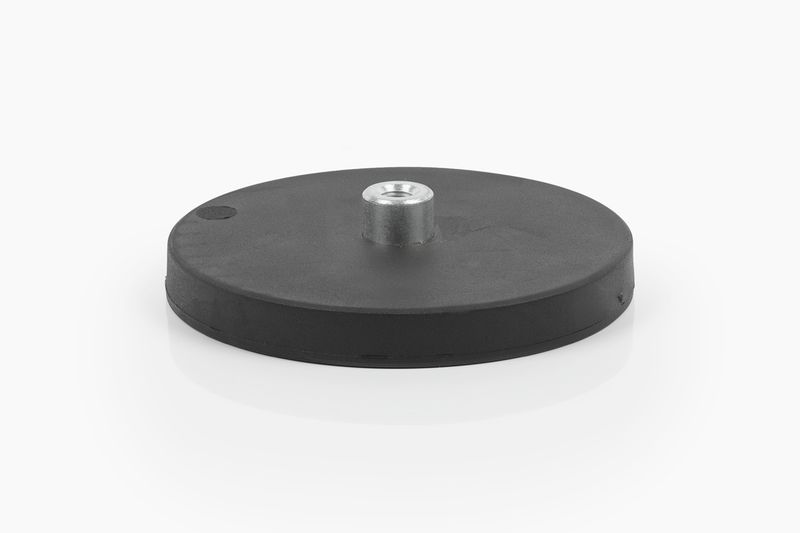 Round rubber coated Nd magnet (250N) with M5 thread
