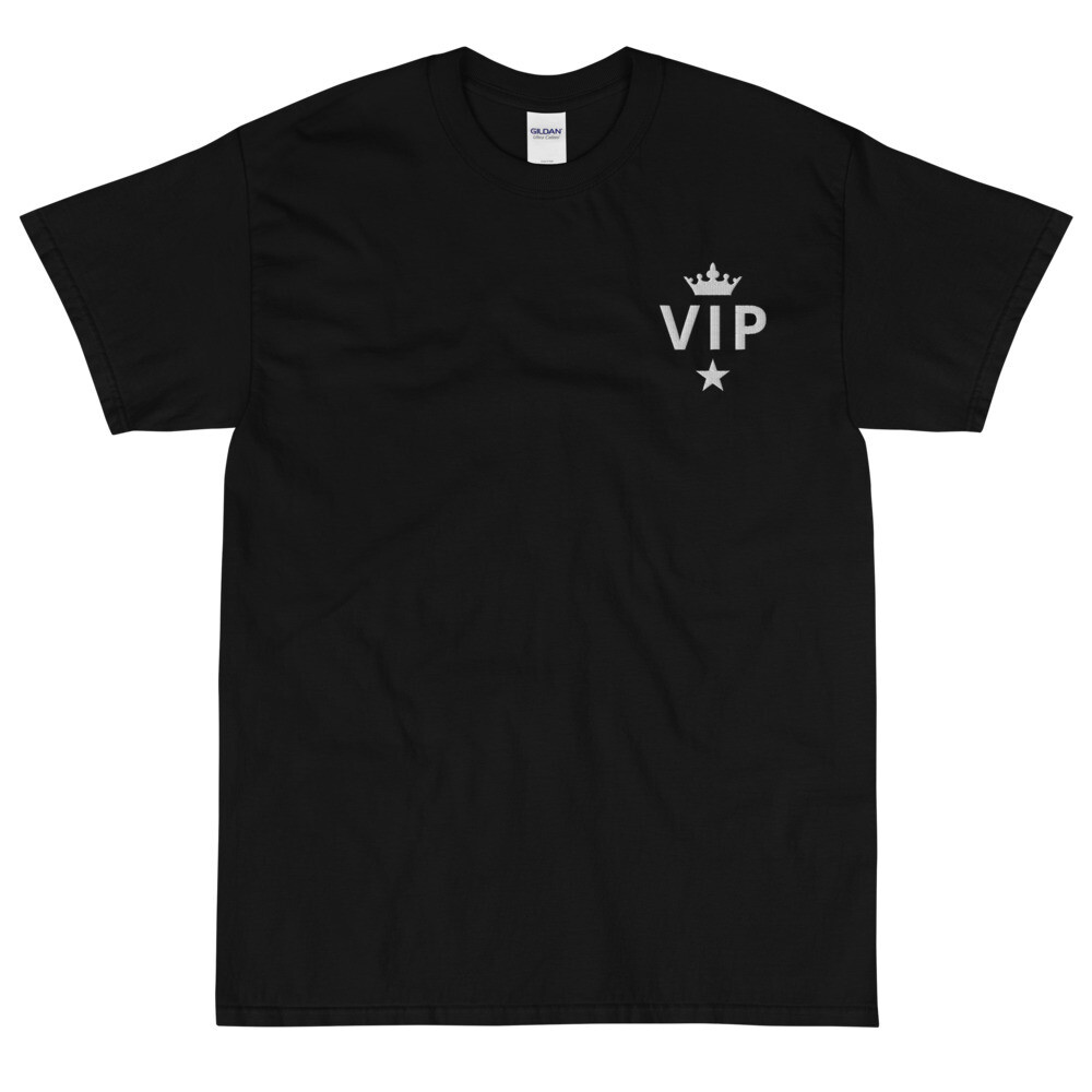 VIP Custom Wear Emproidered Short Sleeve T-Shirt, Color: Black, Size: S
