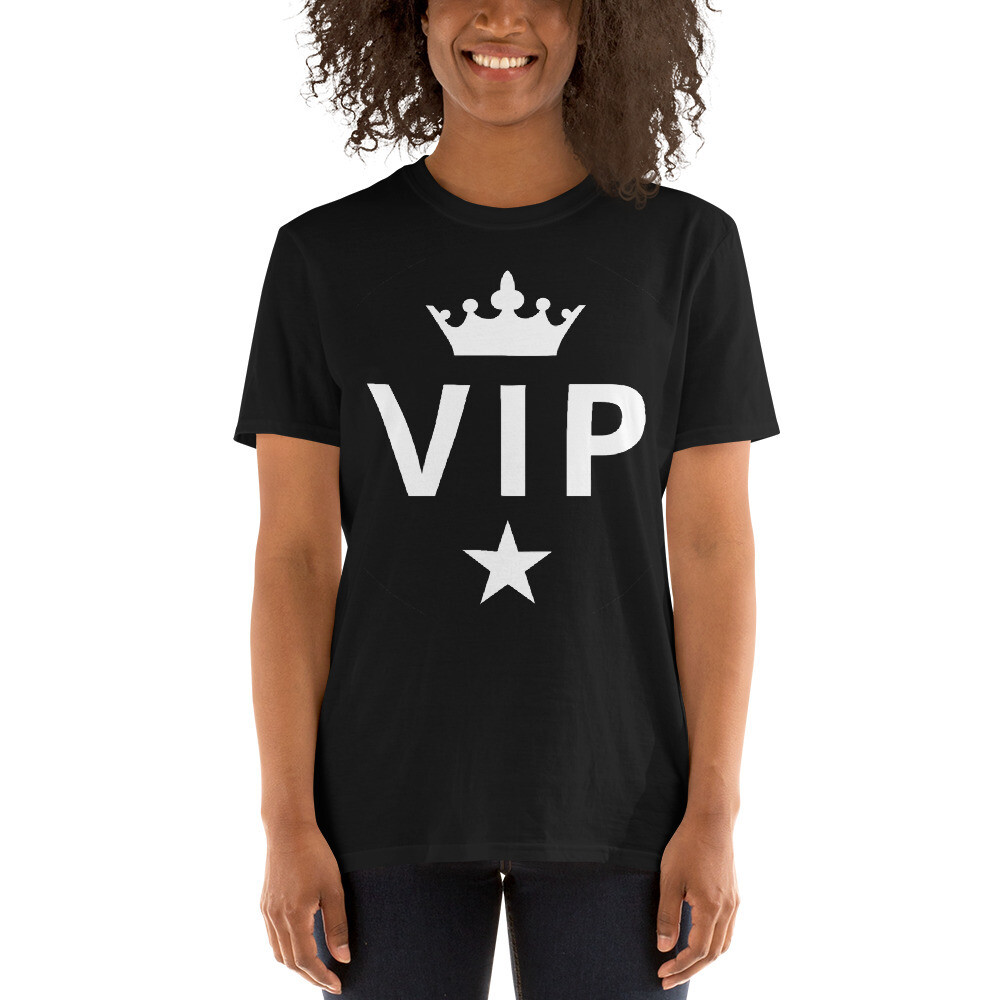 VIP Custom Wear Short-Sleeve Unisex T-Shirt, Color: Black, Size: S