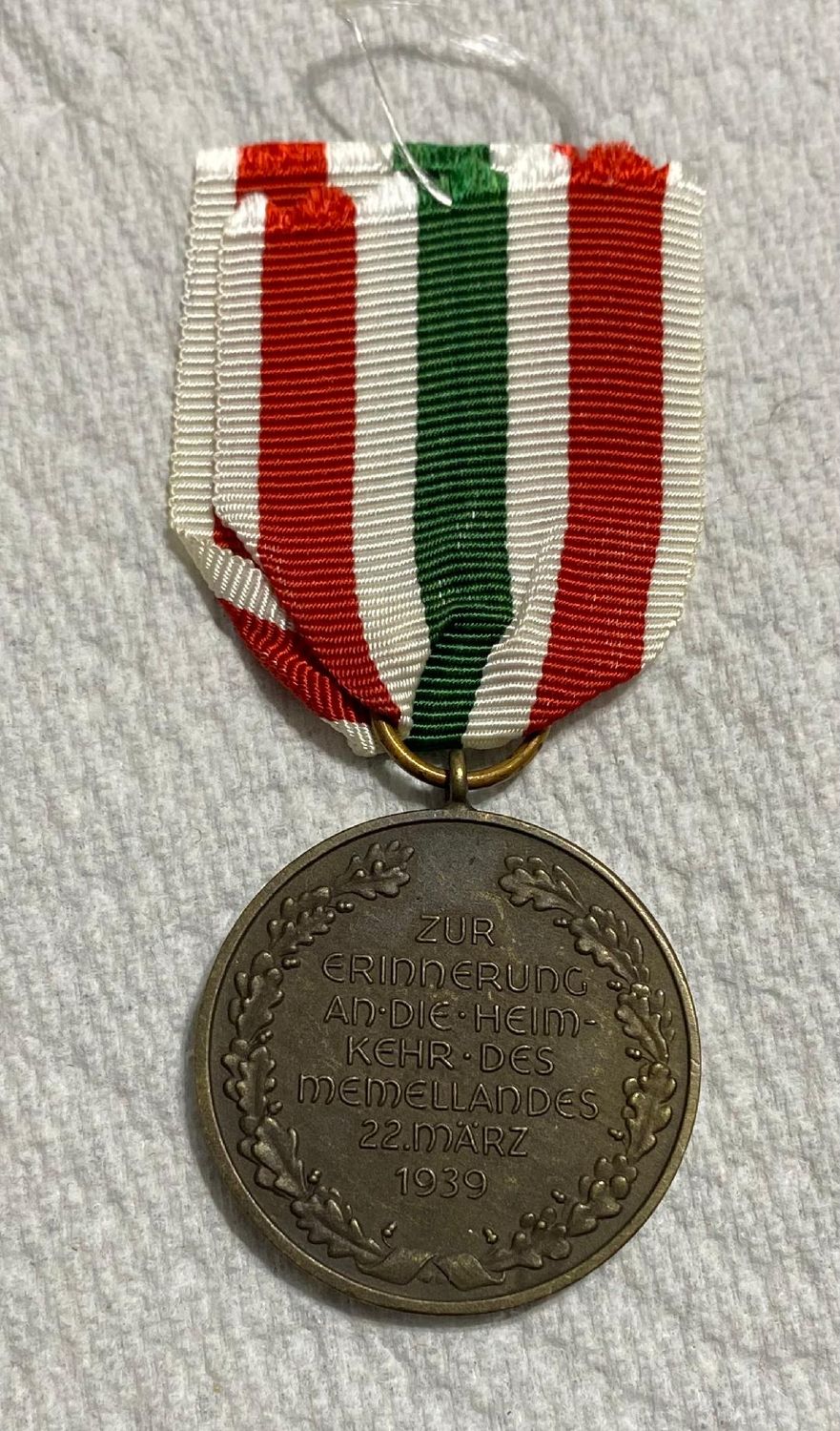 Z RARE German WW2 Memel Medal of 1939 + Ribbon *