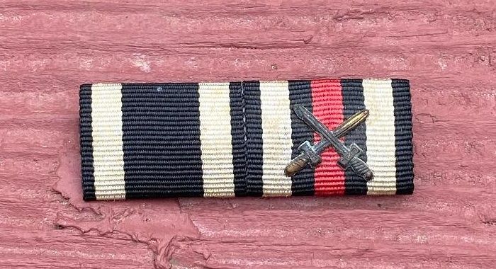 Z German WW1 - 2 Place Ribbon Bar Iron Cross 2nd Class Hindenburg Cross Swords *