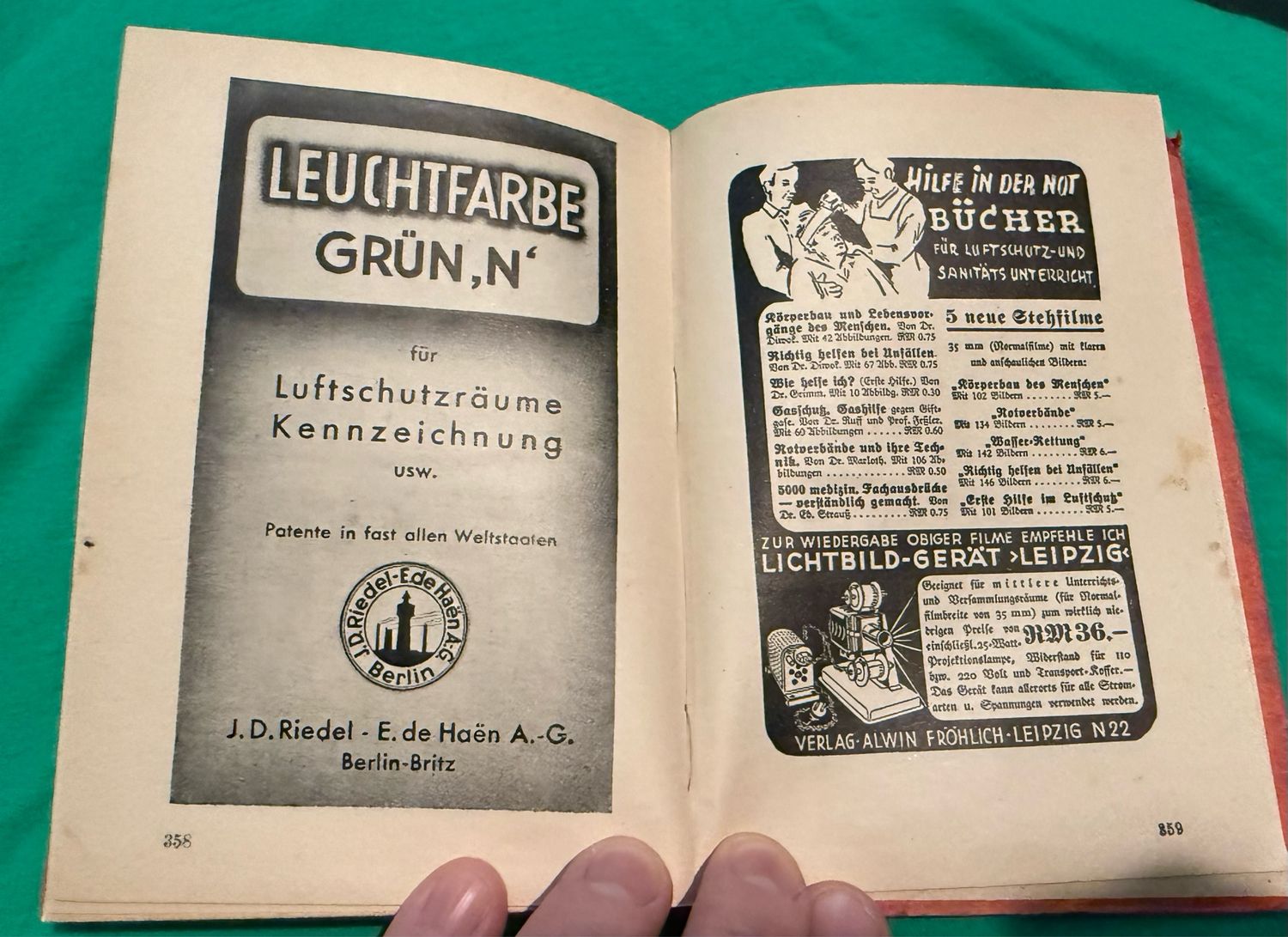 Z 1940 Luftschutz Taschenkalender Pocket Calender Book Full Of Great Things! *