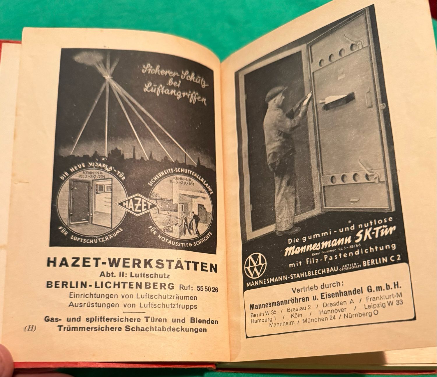 Z 1940 Luftschutz Taschenkalender Pocket Calender Book Full Of Great Things! *
