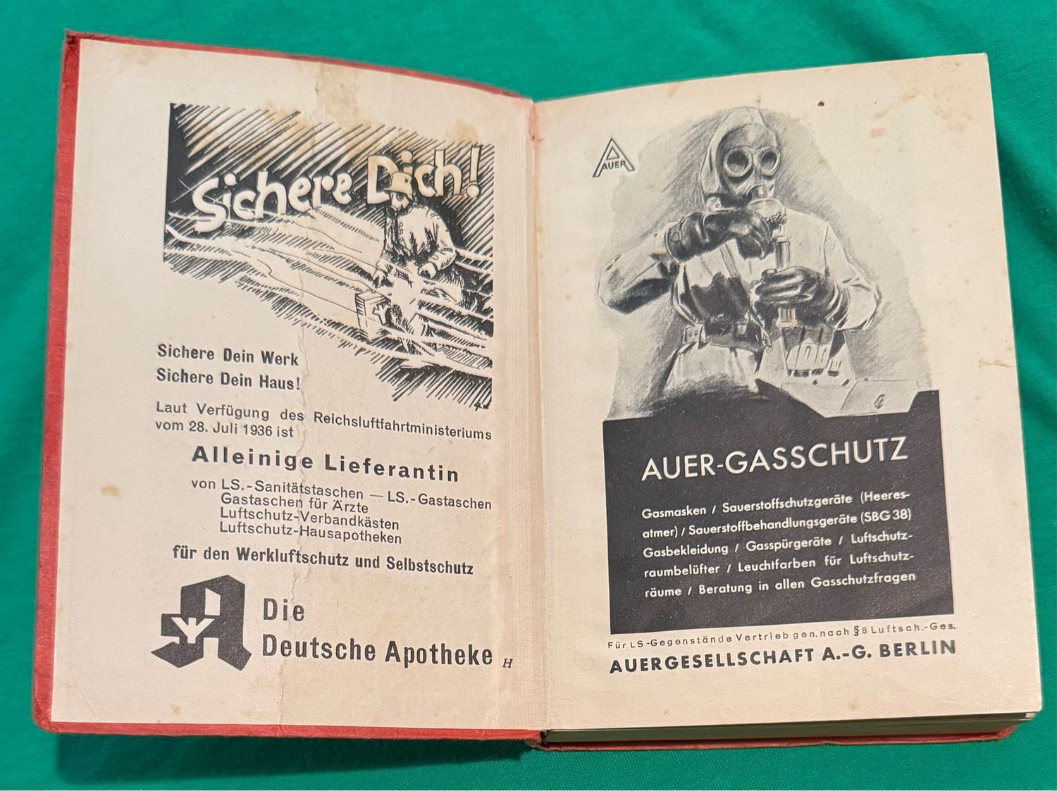 Z 1940 Luftschutz Taschenkalender Pocket Calender Book Full Of Great Things! *
