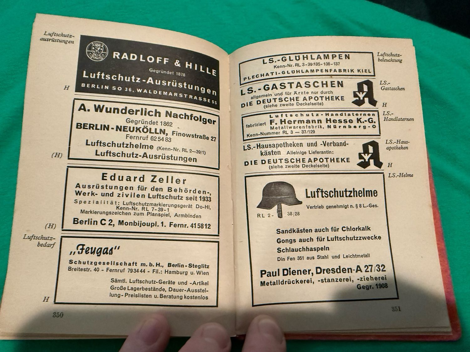 Z 1940 Luftschutz Taschenkalender Pocket Calender Book Full Of Great Things! *