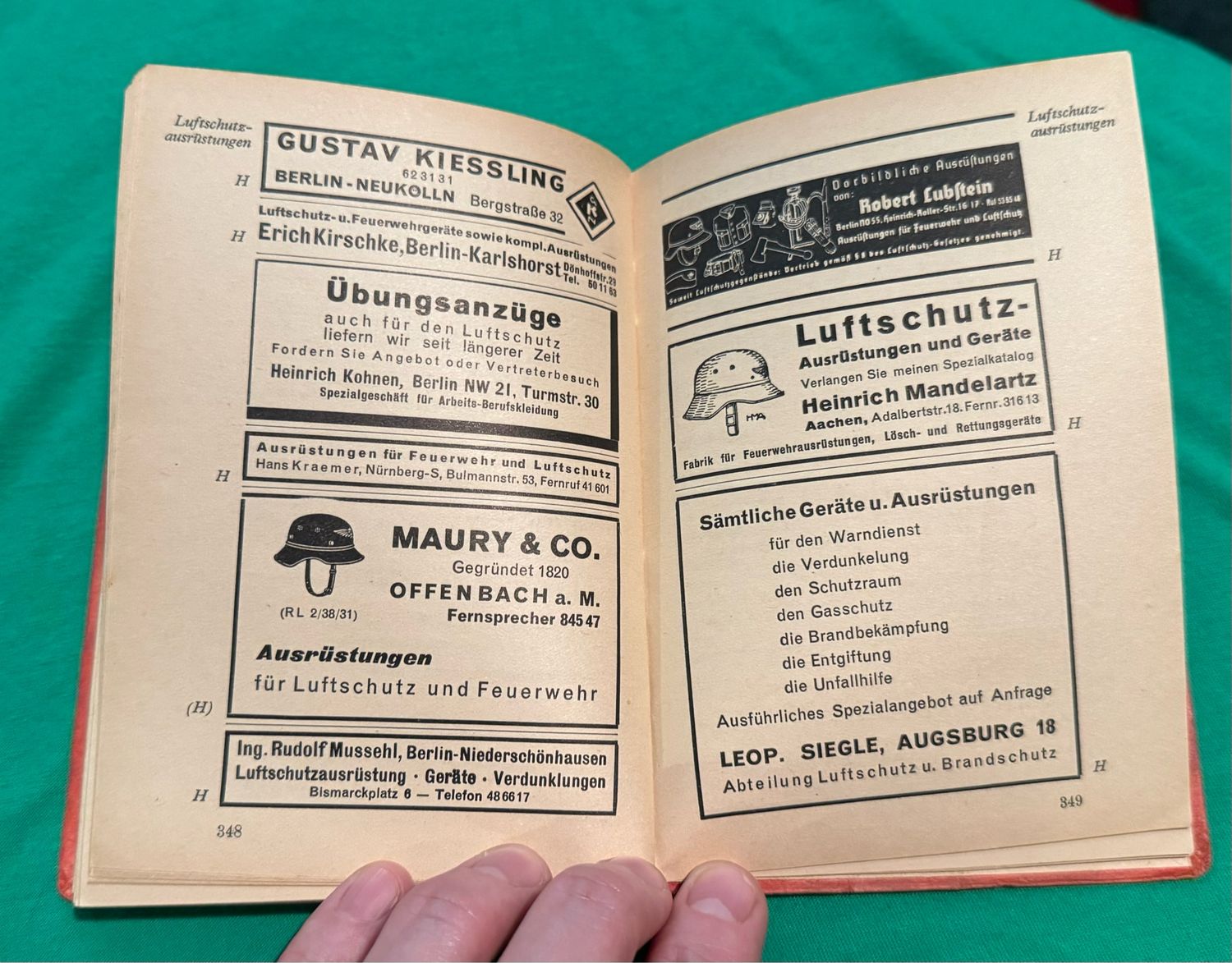 Z 1940 Luftschutz Taschenkalender Pocket Calender Book Full Of Great Things! *