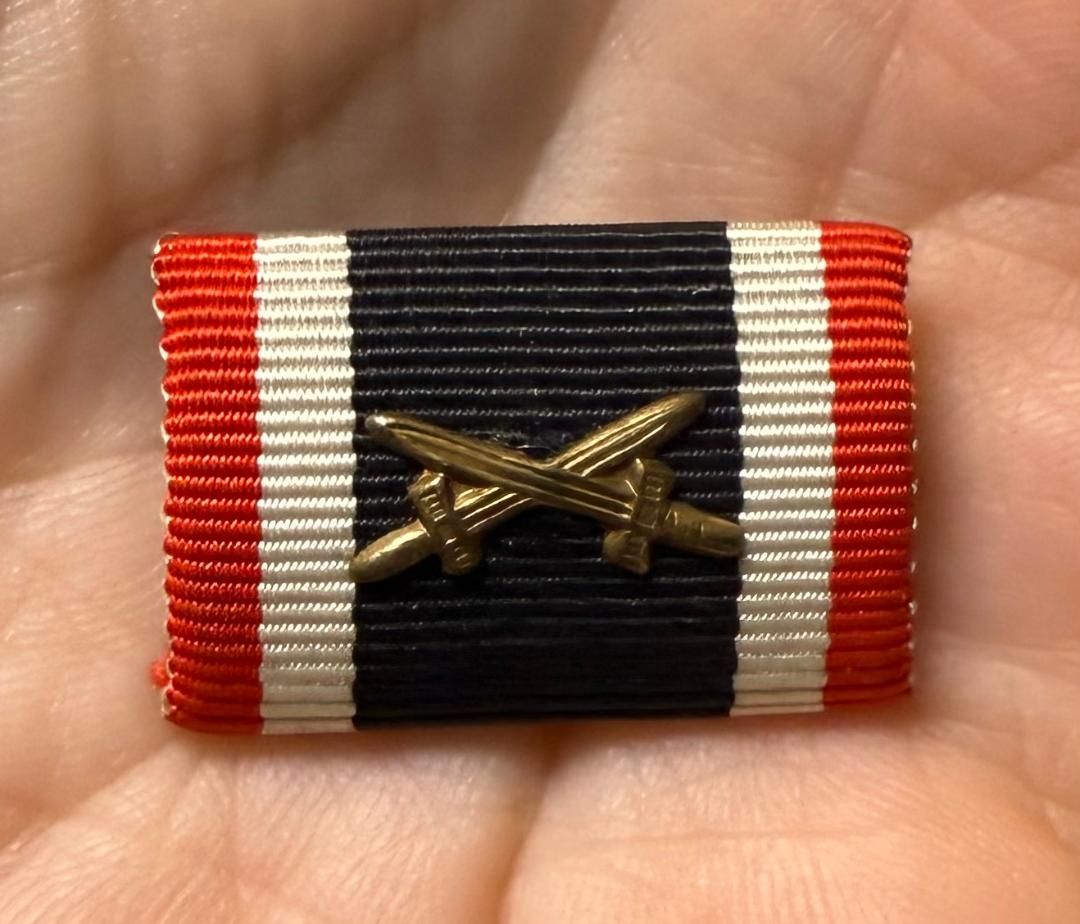 Z FACEBOOK AUCTION, German WW2 War Merit Cross 2nd Class with Swords Ribbon Bar, STARTING BID $5 *