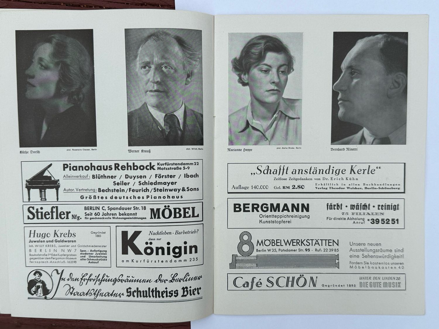 Z German WW2 1939 Berlin State Theater Program, Great Advertisement For Hermann Goring Feldmarschall Cigars *