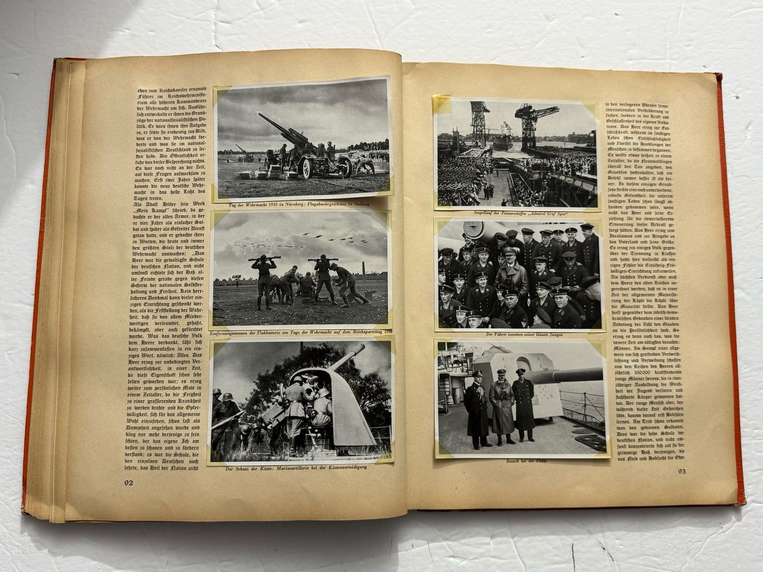 Z FACEBOOK AUCTION - Adolf Hitler Sammelbild Photo Album Sent Home By An American Soldier, Collector Cigarette Card Photos, Complete, Orange Hardcover, STARTING BID $25 *