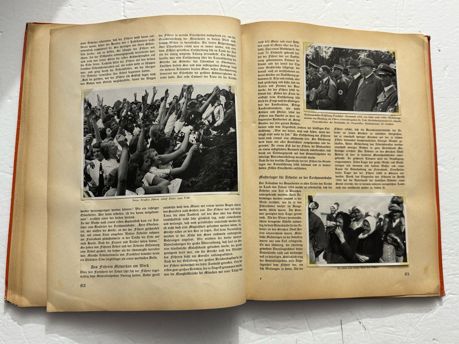 Z FACEBOOK AUCTION - Adolf Hitler Sammelbild Photo Album Sent Home By An American Soldier, Collector Cigarette Card Photos, Complete, Orange Hardcover, STARTING BID $25 *