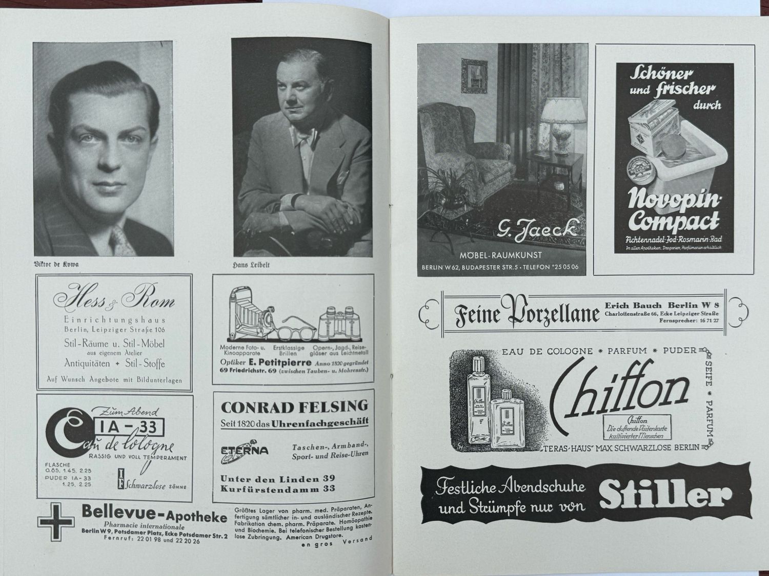 Z German WW2 1939 Berlin State Theater Program, Great Advertisement For Hermann Goring Feldmarschall Cigars *