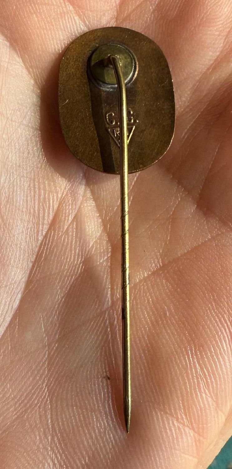Z FACEBOOK AUCTION - German Rad National Labor Service Member Stickpin Lapel Pin Badge, STARTING BID $9 *
