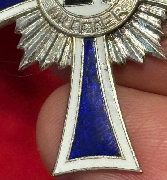 Z German Mother&#39;s Cross In Silver with Ribbon*