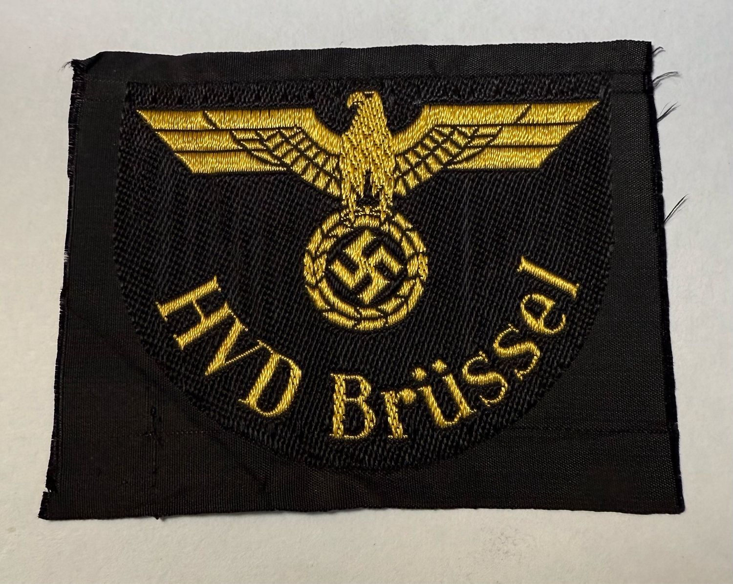 Z FACEBOOK AUCTION - Deutsche Reichsbahn Sleeve Eagle For HVD Brussel Central Traffic Directorate German WW2 Third Reich National Railway Insignia, STARTING BID $10 *
