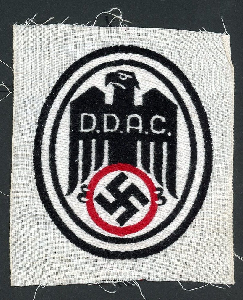 Z FACEBOOK AUCTION - DDAC Der Deutsche Automobil-Club Member Patch w/ Eagle &amp; Swastika German Third Reich Insignia, STARTING BID $15 *