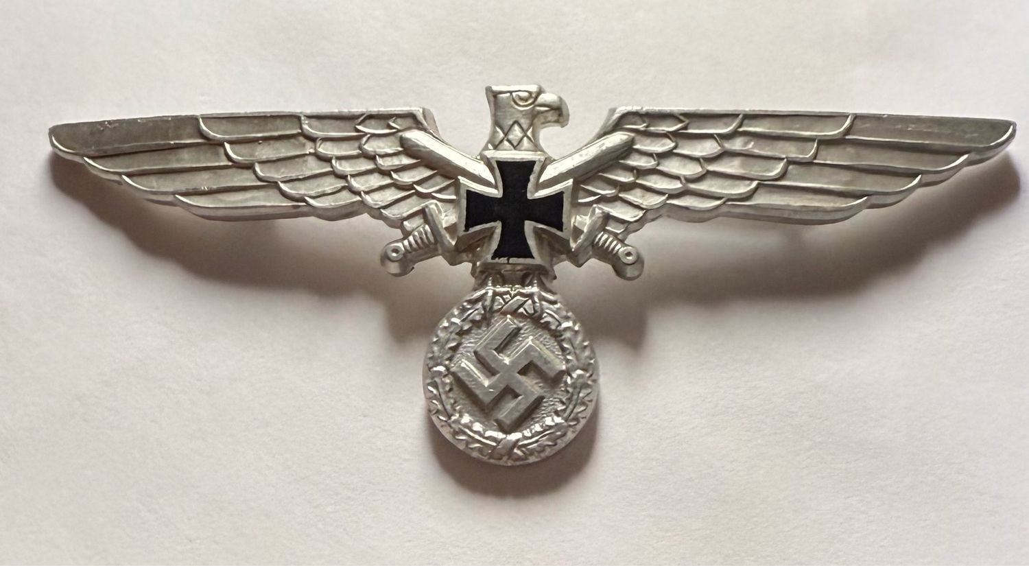 Z FACEBOOK AUCTION - German NSRKB Uniform Breast Eagle Badge Third Reich Veteran&#39;s Organization, STARTING BID $5 *