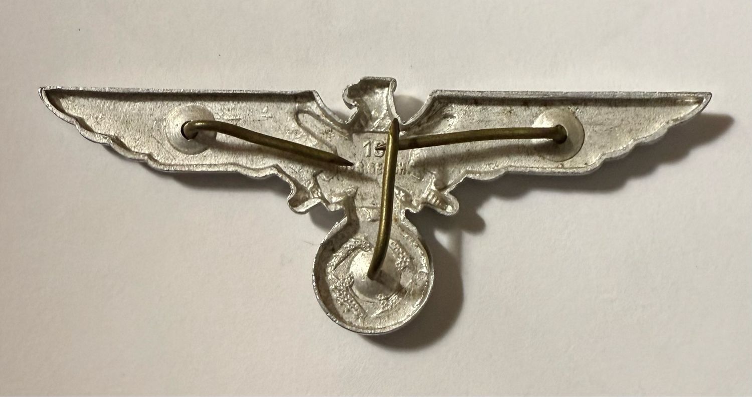 Z FACEBOOK AUCTION - German NSRKB Visor Cap Eagle Insignia Hat Badge Third Reich Veteran&#39;s Organization, STARTING BID $5 *