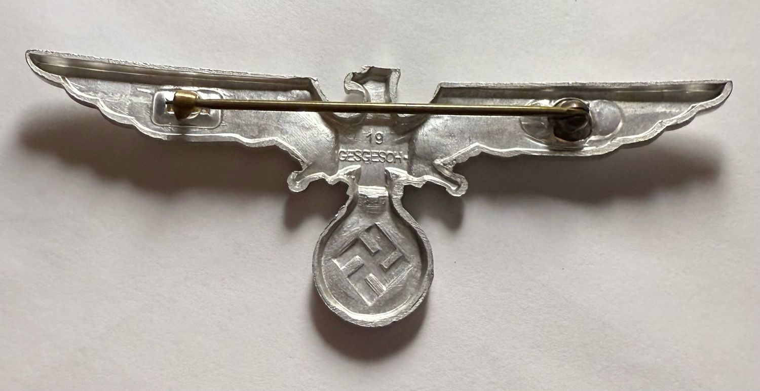 Z FACEBOOK AUCTION - German NSRKB Uniform Breast Eagle Badge Third Reich Veteran&#39;s Organization, STARTING BID $5 *
