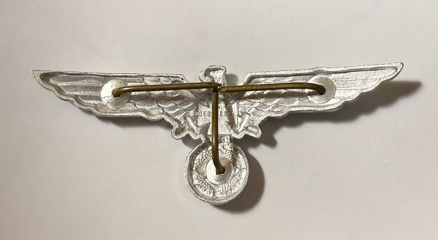 Z FACEBOOK AUCTION - German NSRKB Visor Cap Eagle Insignia Hat Badge Third Reich Veteran&#39;s Organization - STARTING BID $5  *