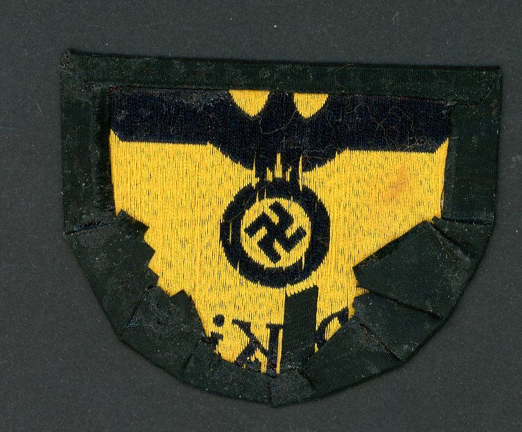 Z FACEBOOK AUCTION - Deutsche Reichsbahn Sleeve Eagle For RVD Kiew Kiev Ukraine National Traffic Directorate German WW2 Third Reich National Railway Insignia, STARTING BID $10 *