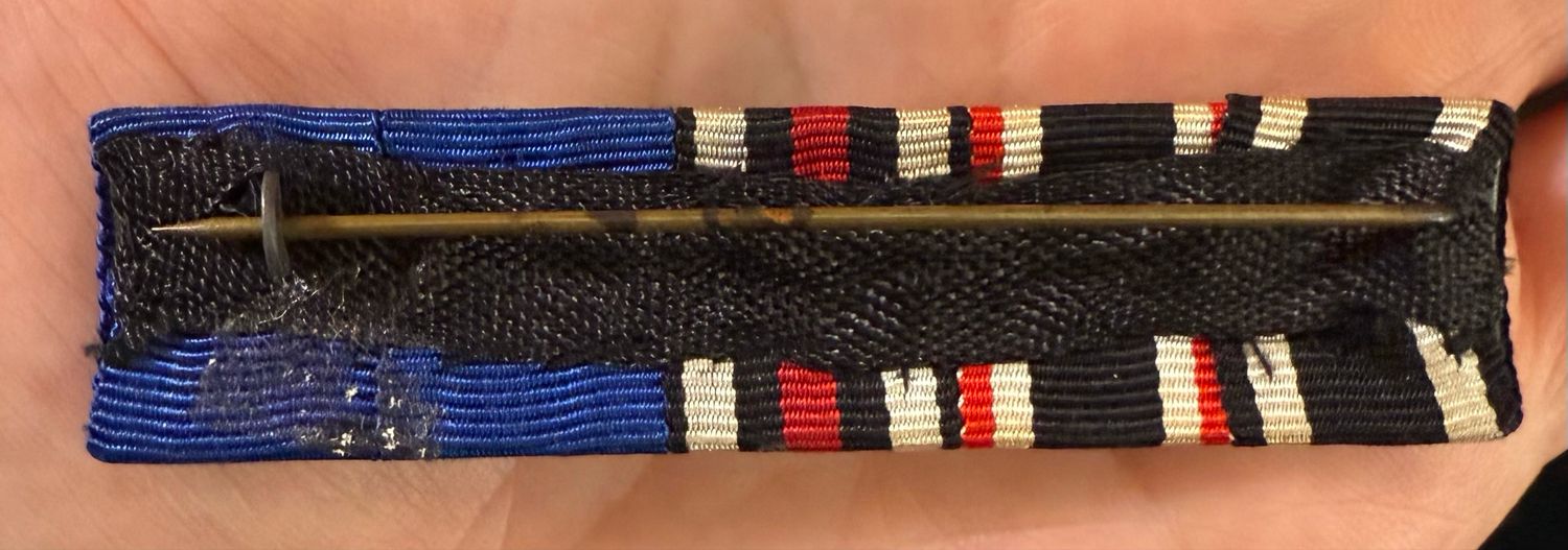 Z FACEBOOK AUCTION - German WW1 + WW2 5 Place Ribbon Iron Cross KVK2 Hindenburg Cross, 25 Year NSDAP + Army Service, STARTING BID $10 *