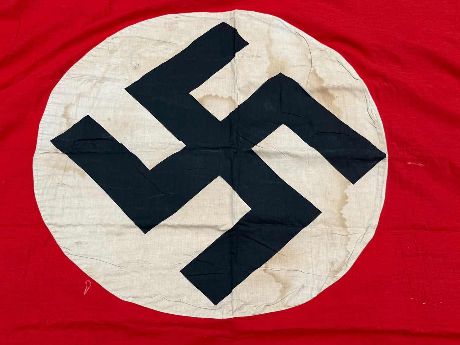 Z FACEBOOK AUCTION - Massive NSDAP Partei Banner Flag Double Sided Separate Swaz Almost 4&#39; x 11&#39;, STARTING BID $150 *