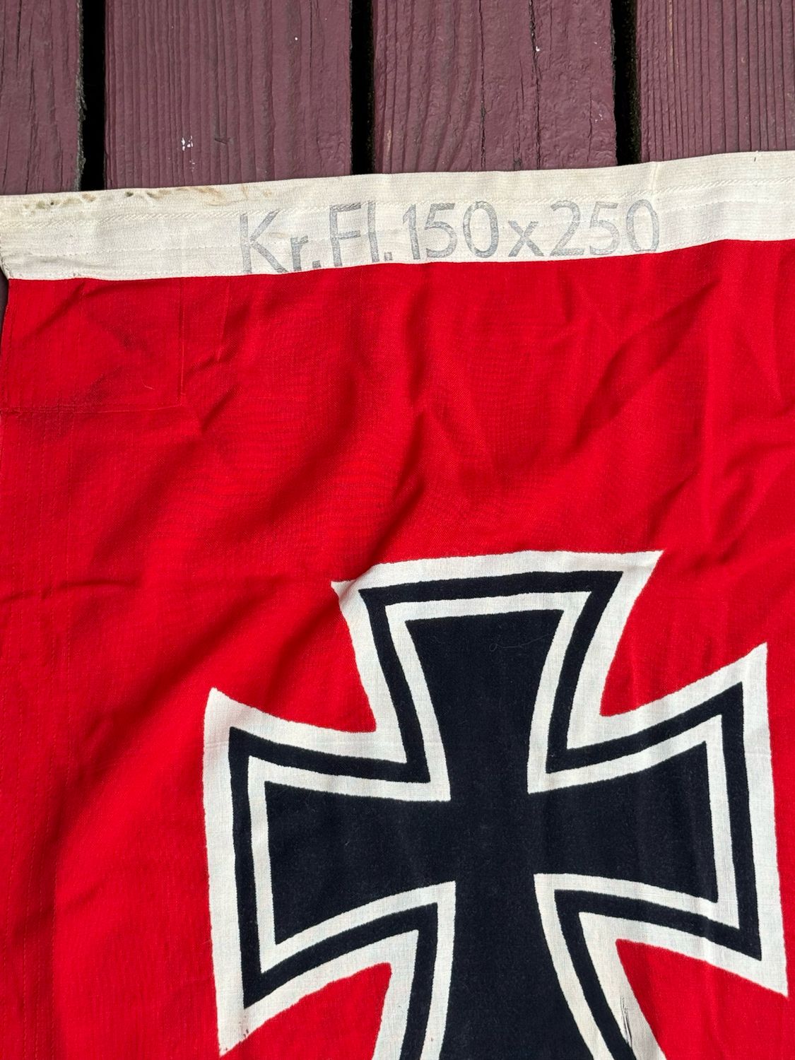 Z FACEBOOK AUCTION - German WW2 Kriegsmarine Marked National War Flag 150x250