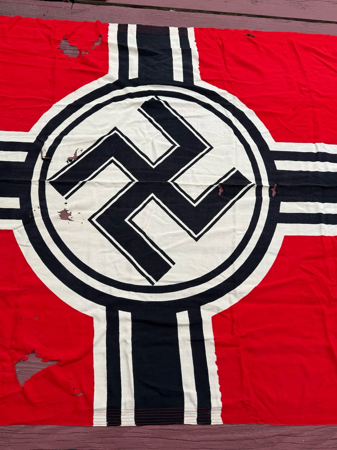 Z FACEBOOK AUCTION - German WW2 Kriegsmarine Marked National War Flag 150x250