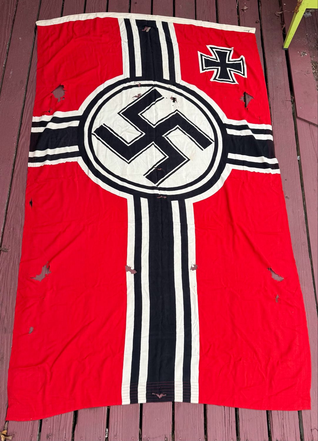 Z FACEBOOK AUCTION - German WW2 Kriegsmarine Marked National War Flag 150x250