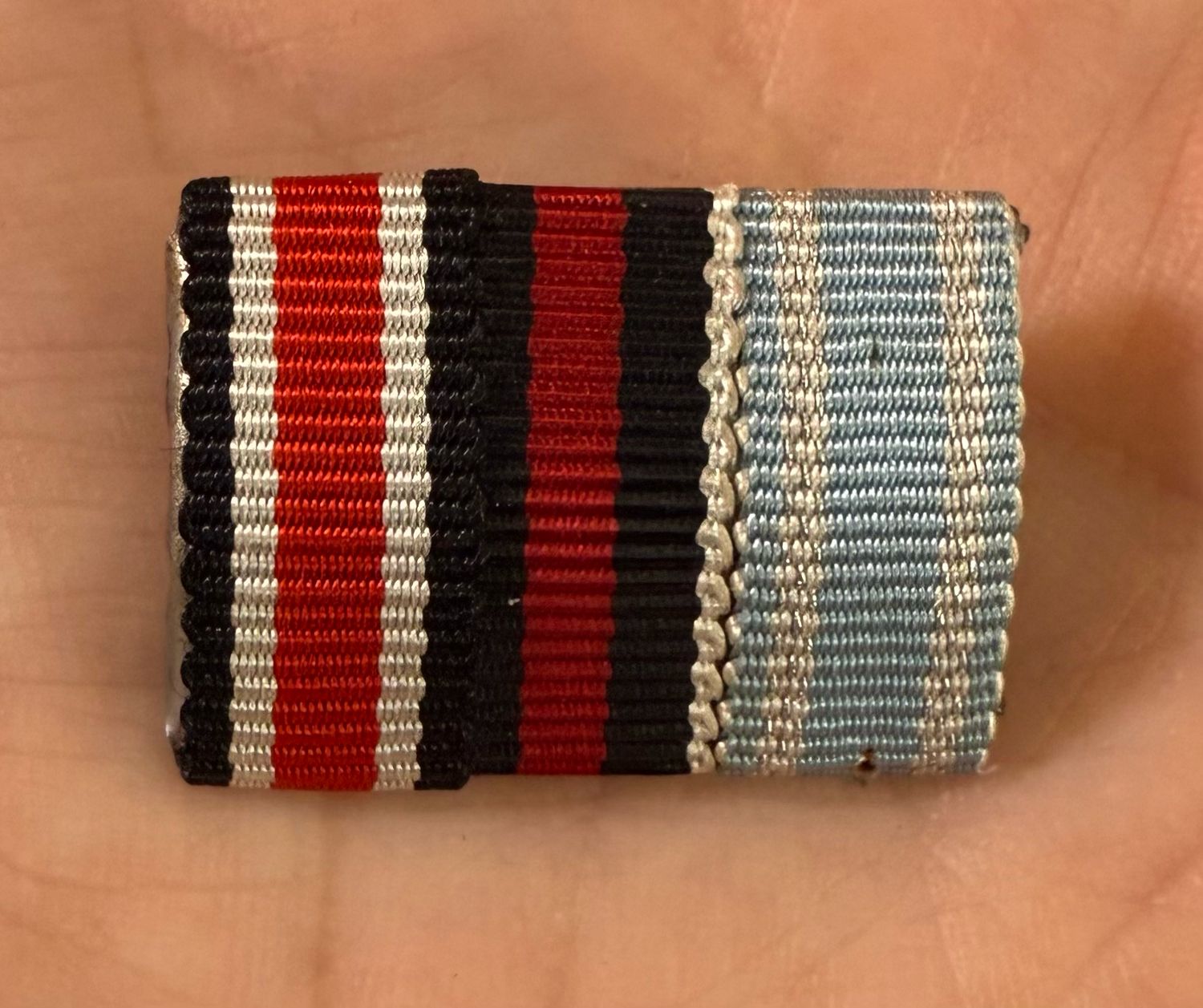 Z RARE German WW2 - 3 Place Micro Size Ribbon Bar EK2 Czech WW1 Bulgarian Service*