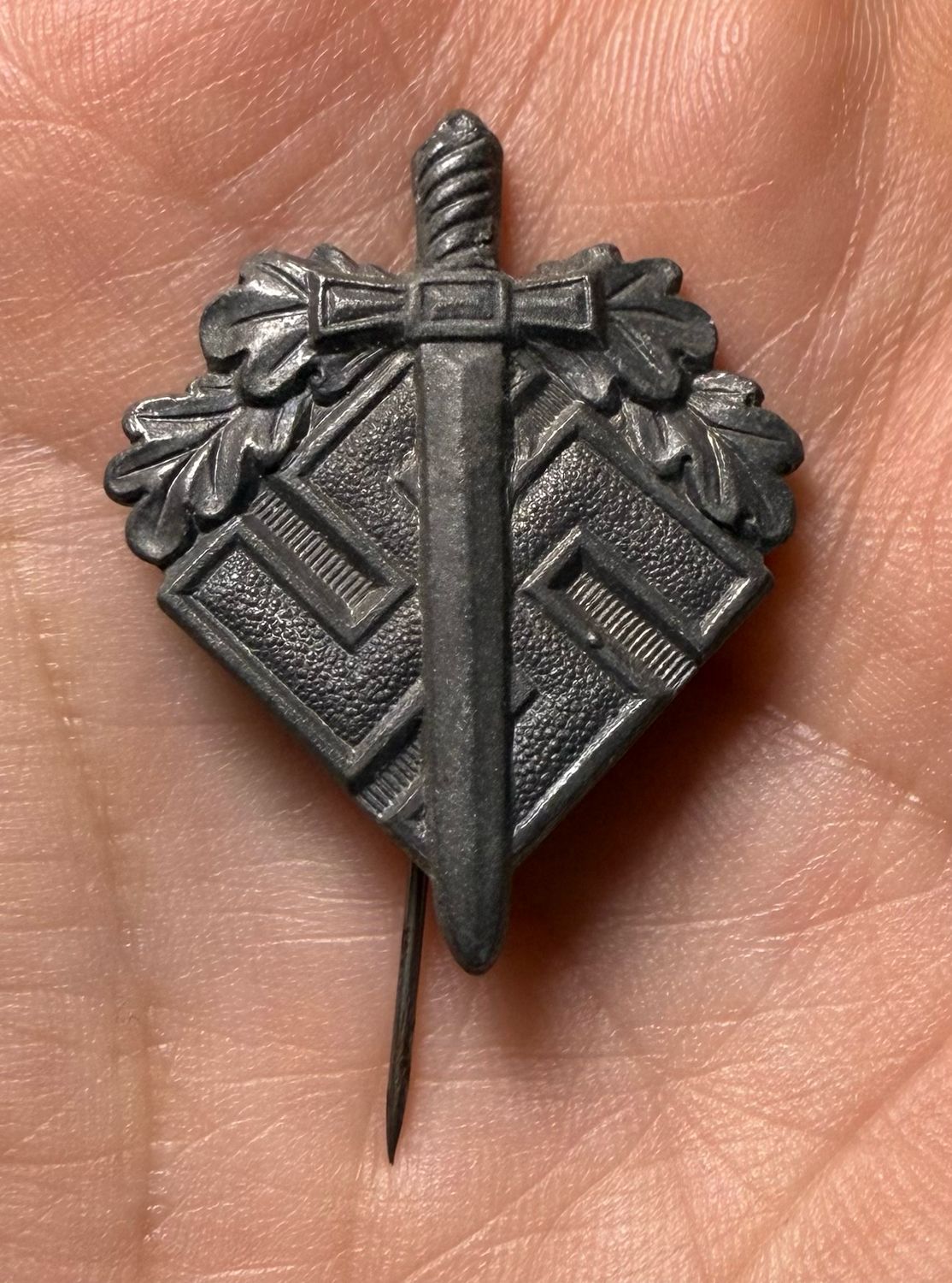 Z FACEBOOK AUCTION - NSKOV German Third Reich Veteran&#39;s Organization Donation Stick Pin Badge - STARTING BID $5 *