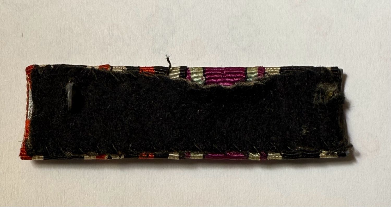 Z German WW1 - 4 Place Ribbon Bar Iron Cross Duchy of Saxon, Hindenburg WW2 KVK2*
