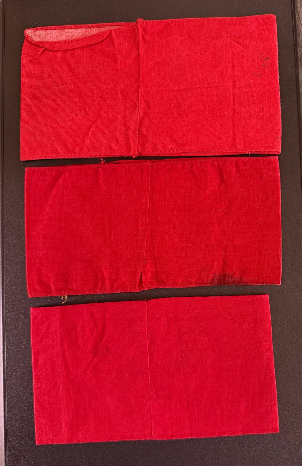 Z FACEBOOK AUCTION - LOT OF 3 NSDAP ARMBANDS: PRINTED, WOVEN, SEWN DISC, STARTING BID $75