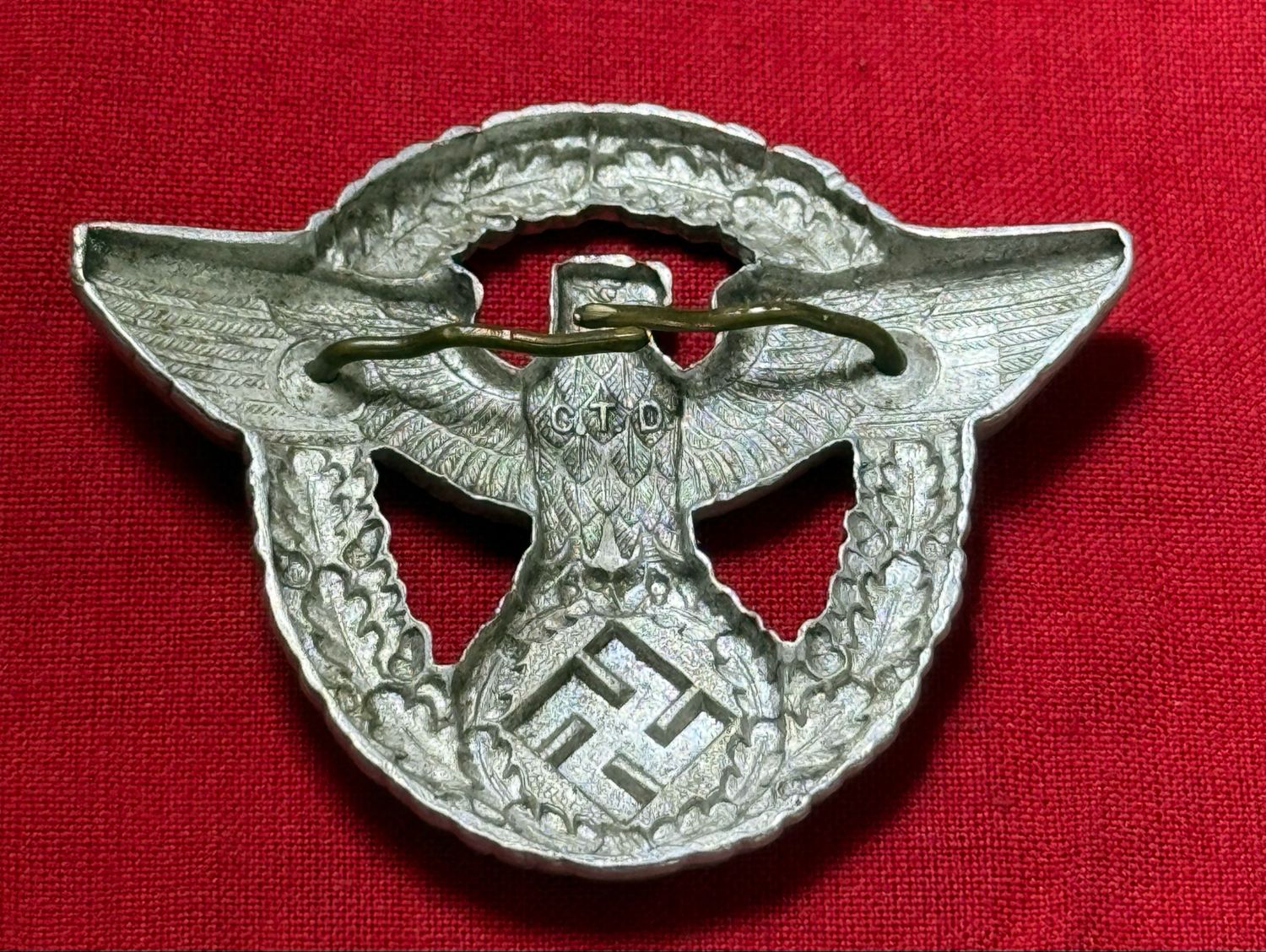 Z FACEBOOK AUCTION - GERMAN POLIZEI VISOR CAP EAGLE, STARTING BID $35