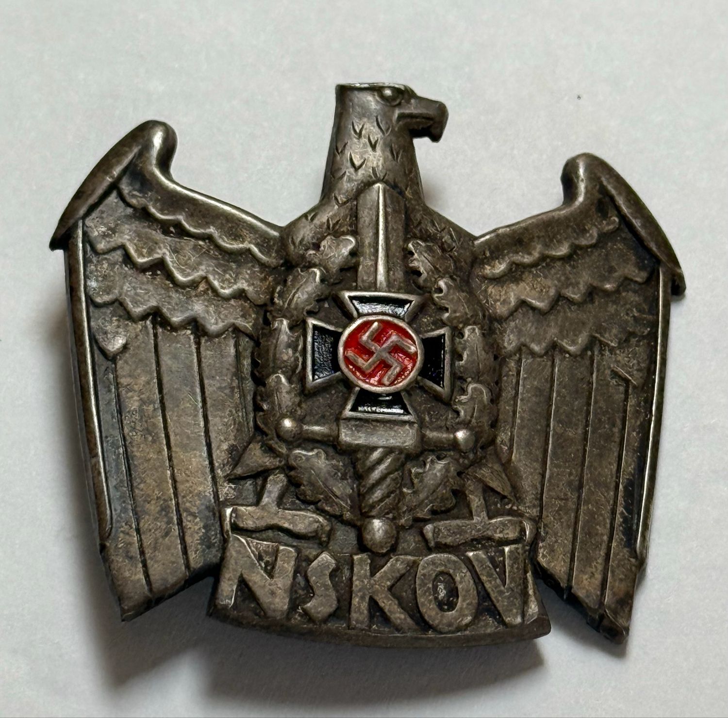 Z FACEBOOK AUCTION - GERMAN NSKOV VETERAN&#39;S VISOR CAP EAGLE, STARTING BID $25 *