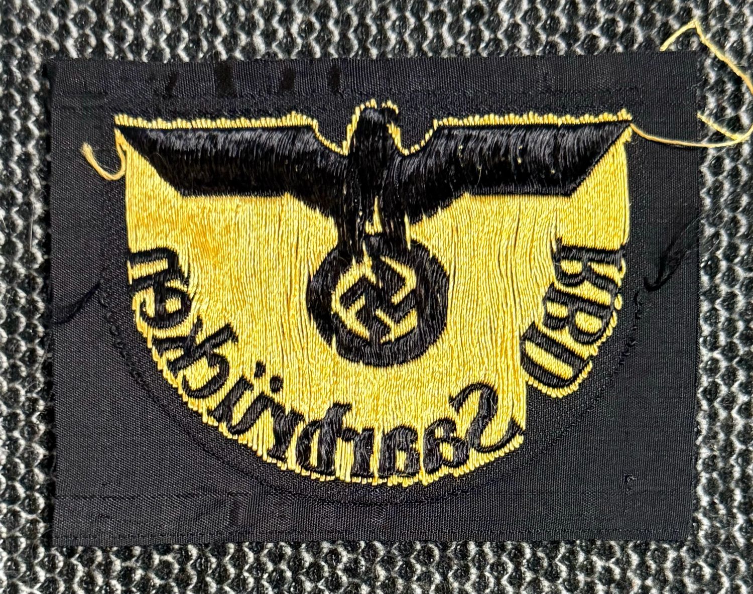 Z FACEBOOK AUCTION - GERMAN DEUTSCHE REICHSBAHN RBD SAARBRUCKEN SLEEVE EAGLE PATCH UNISSUED, STARTING BID $10 *