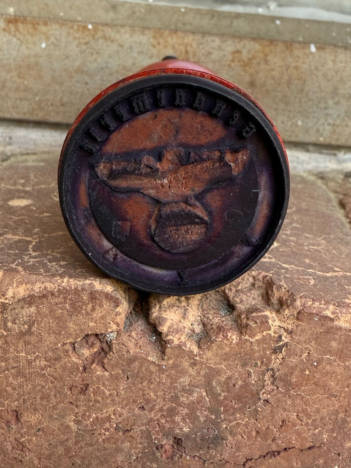 Z FACEBOOK AUCTION - German WW2 Gendarmerie Police Wood Handle Rubber Ink Stamp, Starting Bid $5 *
