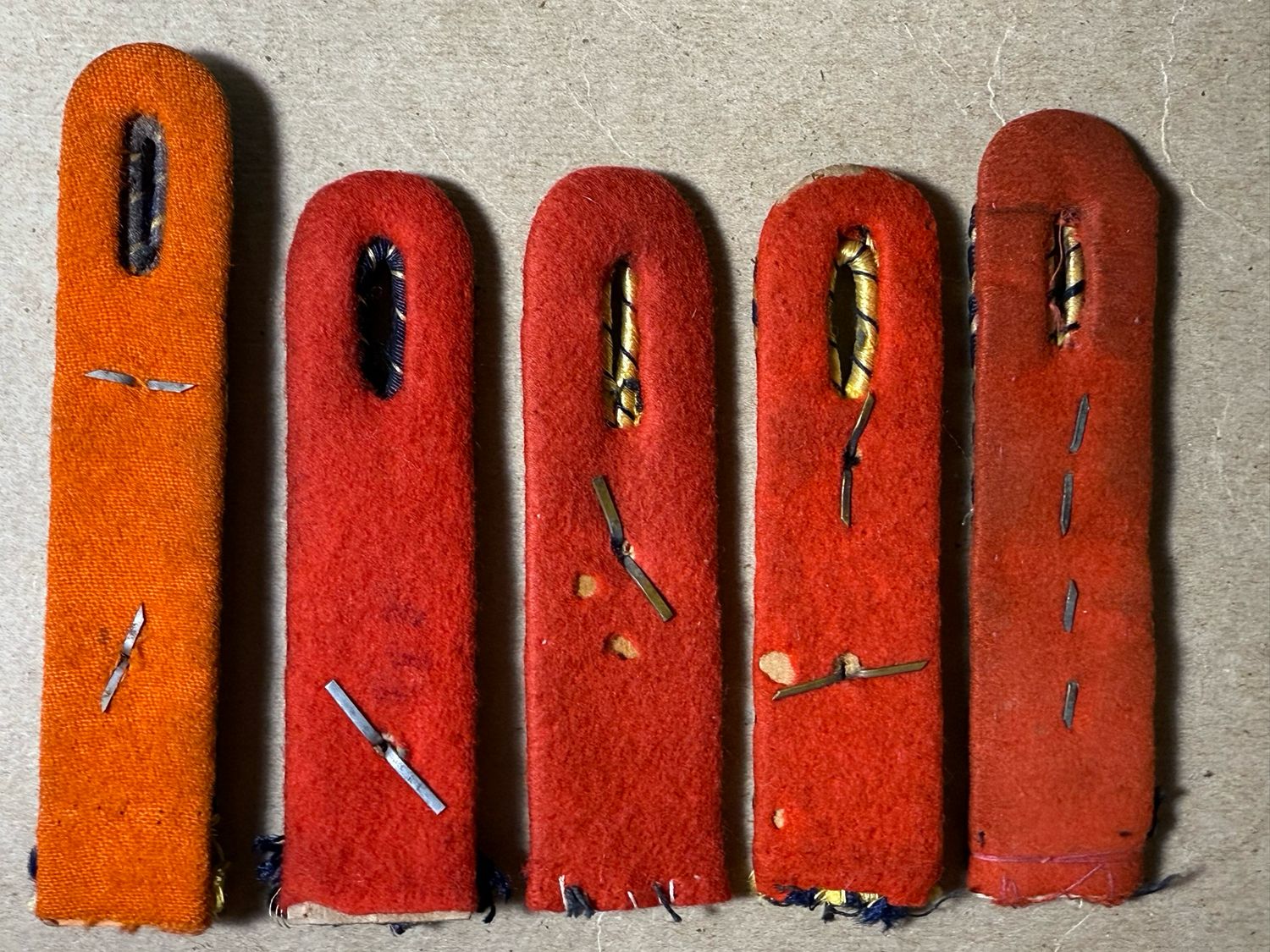 Z FACEBOOK AUCTION - Lot of 5 German Deutsche Reichsbahn National Railway Shoulder Boards, STARTING BID $10 *