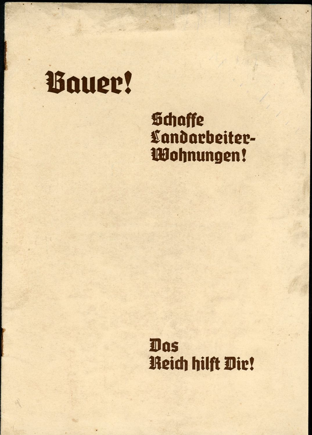 Z FACEBOOK AUCTION - Third Reich Brochure For Farmers Affordable Housing, Letter Inside From SS Oberfuhrer, Home Schematics, Pricing etc, STARTING BID $5