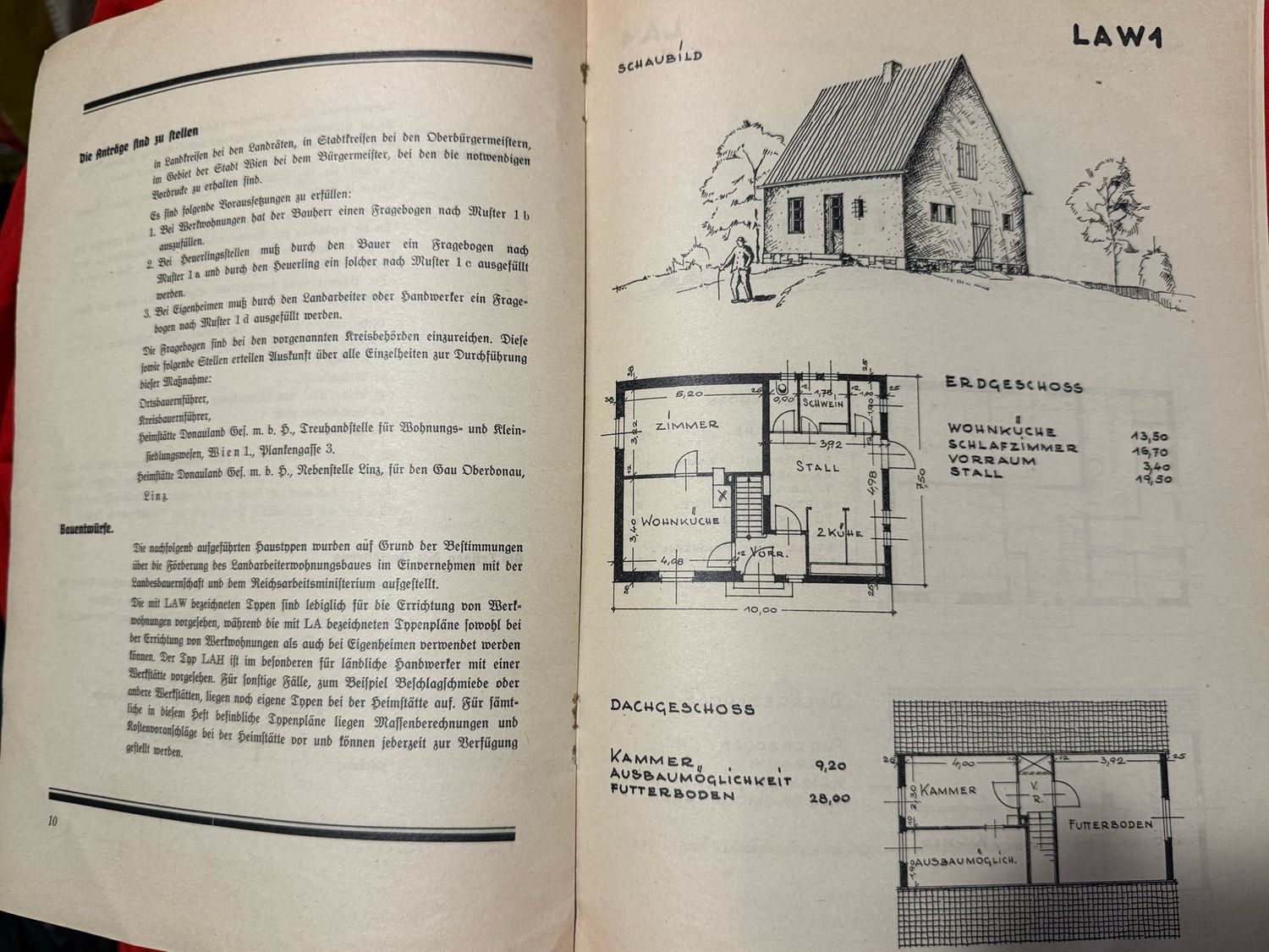 Z FACEBOOK AUCTION - Third Reich Brochure For Farmers Affordable Housing, Letter Inside From SS Oberfuhrer, Home Schematics, Pricing etc, STARTING BID $5