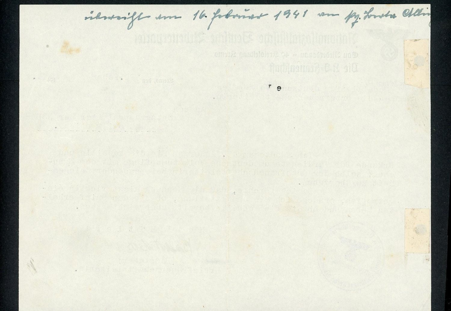 Z FACEBOOK AUCTION - NSDAP NS Frauenschaft Document About Medal and Award Letter Lost In Mail Signed Heil H! 1941, STARTING BID $5