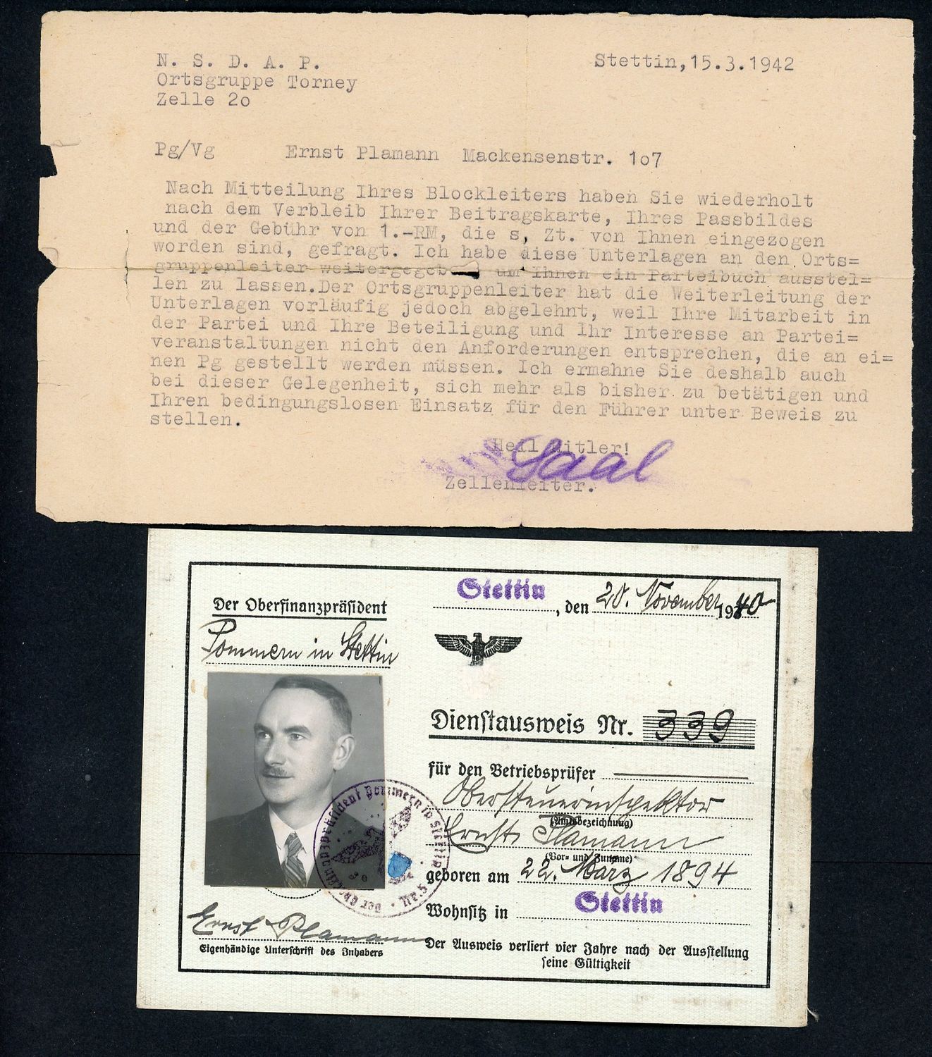 Z FACEBOOK AUCTION - German WW2 Wehrpass &amp; Document Lot, WW1 EK2, Kennkarte, Ration Cards &amp; More, STARTING BID $25 *