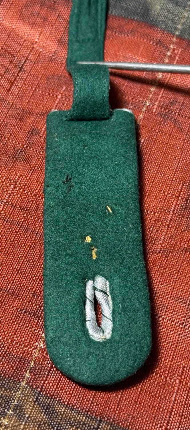 Z FACEBOOK AUCTION - Super Nice German WW2 Zoll Customs Shoulder Board w/ RFV Cypher &amp; 2 Rank Pips, STARTING BID $10 *